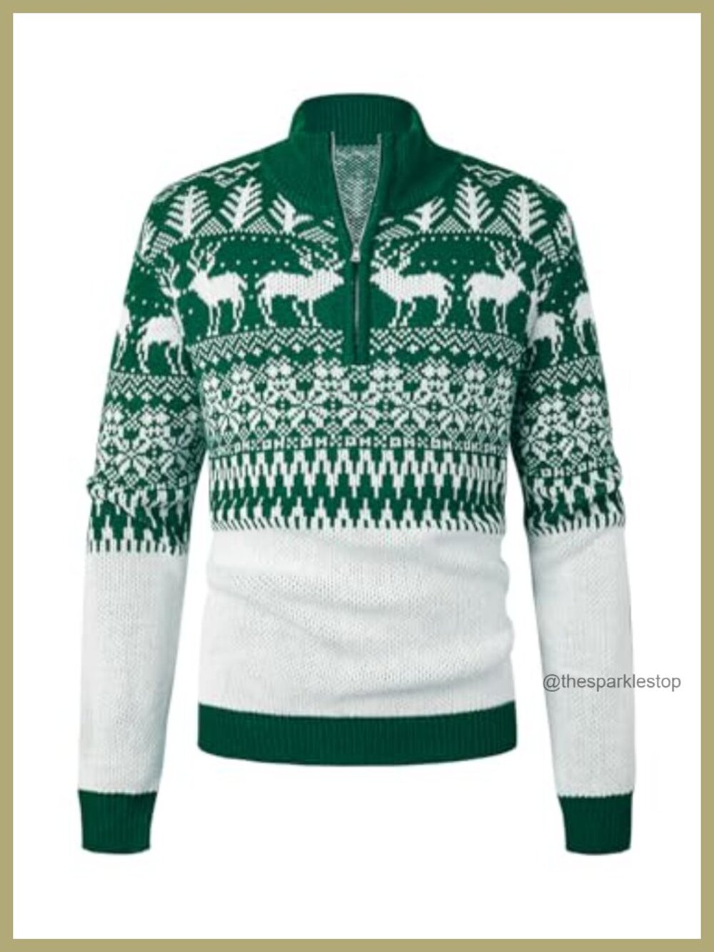 Men's Quarter Zip Pullover Sweater Knit Turtleneck Holiday Long Sleeve
